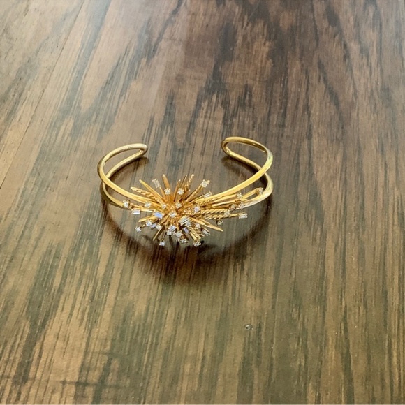 David Yurman supernova cuff bracelet with diamond in 18 k gold size M - Picture 12 of 16